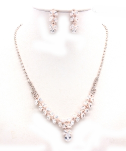 Crystal Rhinestone Jewelry Set for Women NB300625 ROSEGOLD CL
